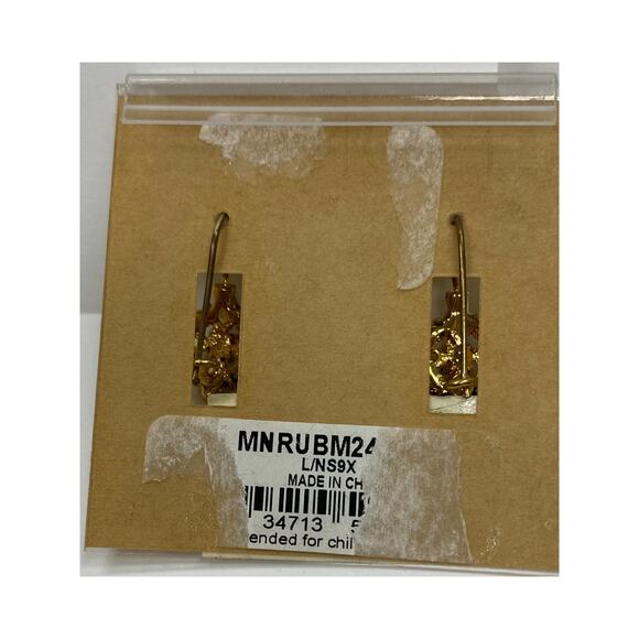 Vintage Monet Goldtone Earings with Amber and Diamond Like Stones NEW - Picture 2 of 6